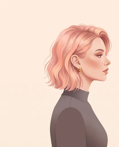 Woman With Rose Gold Bob Illustration