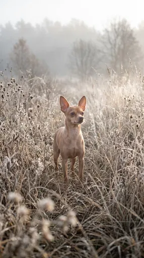 Fawn Toy Terrier in Misty Meadow