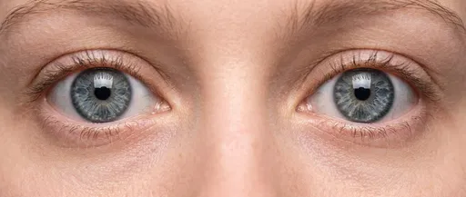 Macro Close-Up of Blue-Grey Eyes