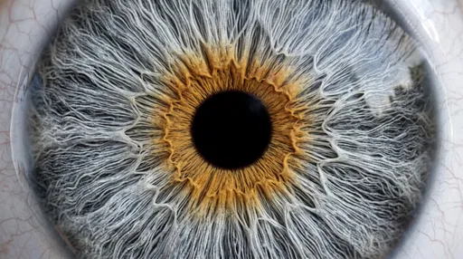 Macro Grey Iris With Central Heterochromia