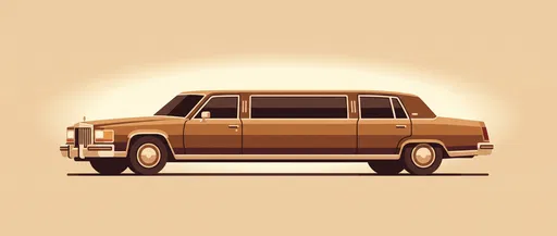 Classic Brown Stretch Limousine Vector Clipart
