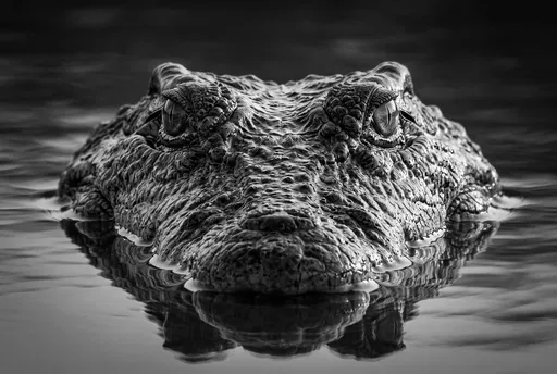 Black and White Crocodile in Water