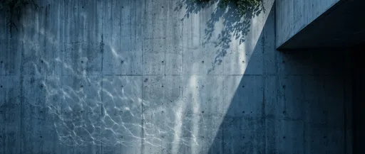 Water Caustics on Brutalist Concrete Wall