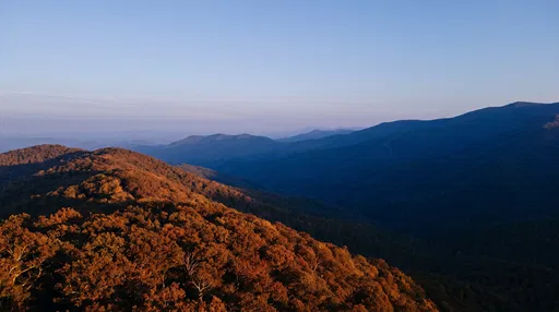 Golden Hour Autumn Mountain Ridge Landscape