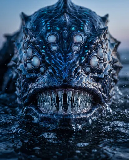 Deep Sea Monster Emerging From Water