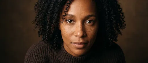 Close-Up Portrait of Woman with Freckles