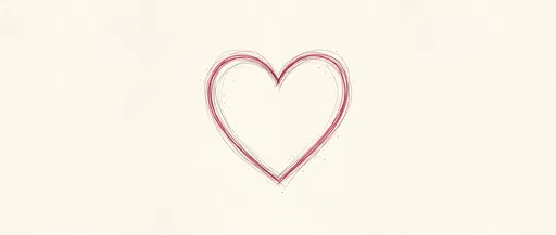 Red Pencil Sketch Heart Outline