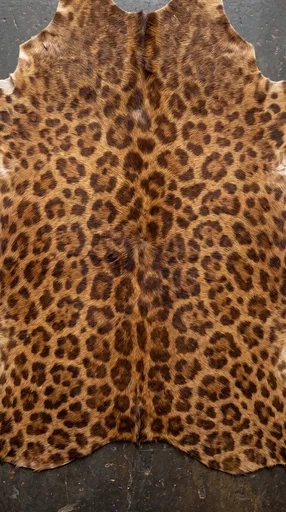 Leopard Print Calf Hair Leather Hide