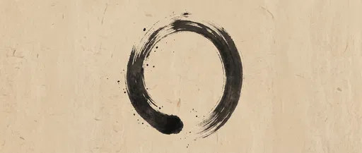 Zen Enso Circle on Beige Paper
