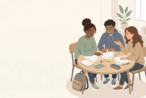 Diverse Students Collaborating at Round Table