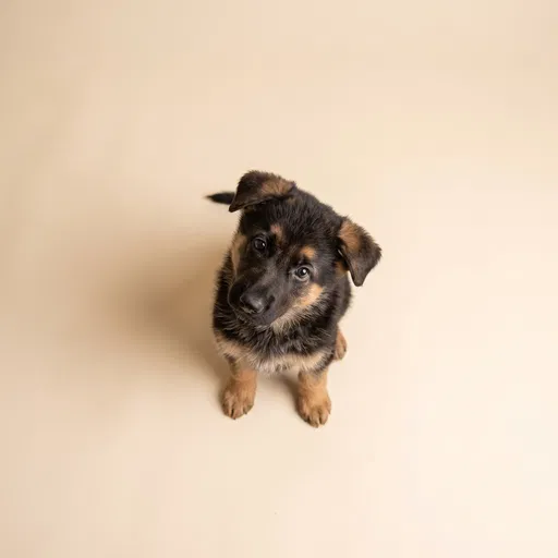 German Shepherd Puppy Looking Up