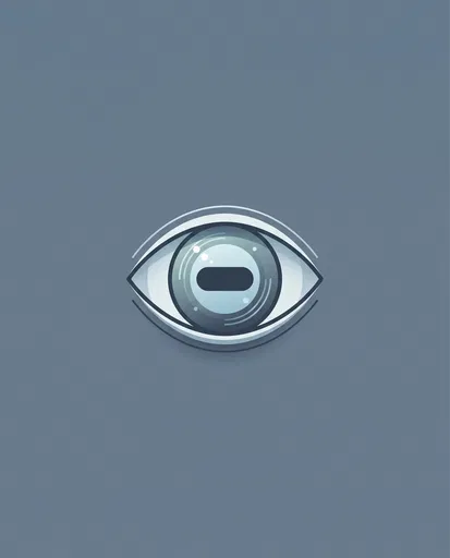 Minimalist Goat Eye Icon on Blue