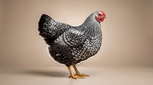 Silver Laced Wyandotte Hen Studio Portrait