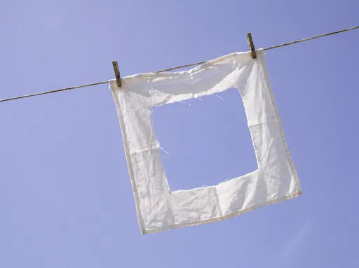 Cutout Linen Frame on Clothesline
