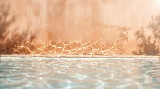 Sunlight Caustics on Terracotta Pool Wall