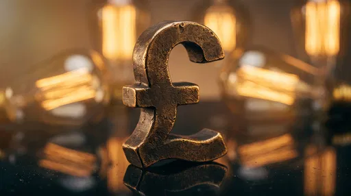 Cast Bronze Pound Symbol With Warm Lighting