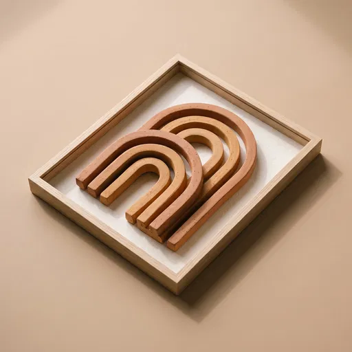 Framed Terracotta Arches on Beige Surface
