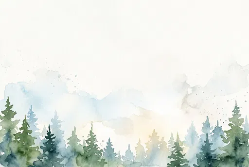 Watercolor Evergreen Forest Presentation Background