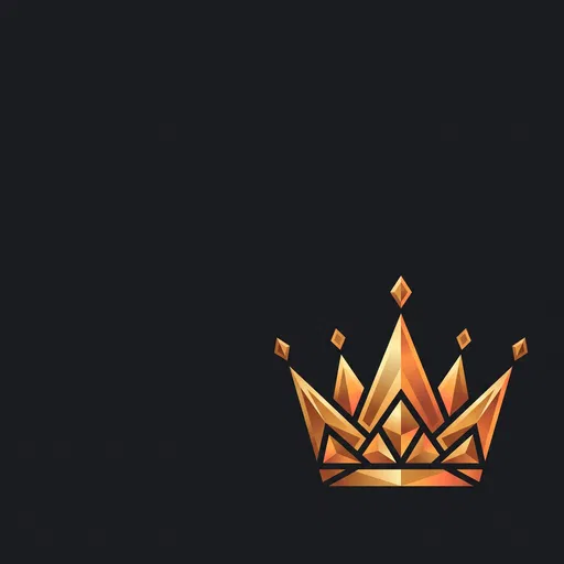 Golden Geometric Crown on Dark Background