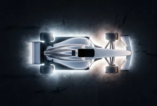 Top-Down Silver Formula Race Car