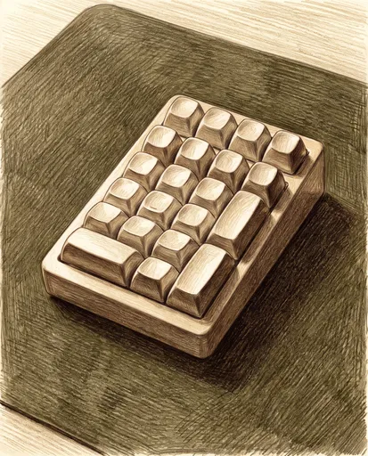 Colored Pencil Drawing of Numeric Keypad