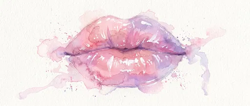 Watercolor Pastel Pink and Lilac Lips