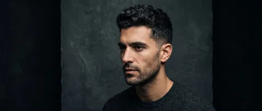 Studio Portrait of Man with Taper Haircut
