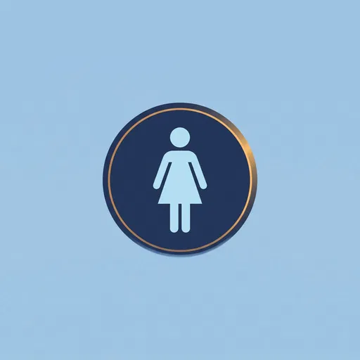 Minimalist Blue Female Restroom Sign Icon