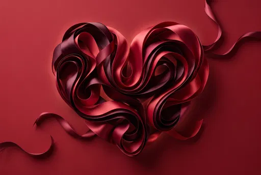 Red Satin Ribbon Valentine Heart