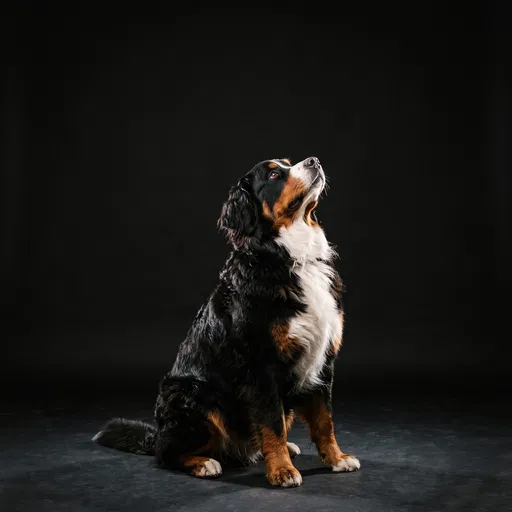 Bernese Mountain Dog Looking Up