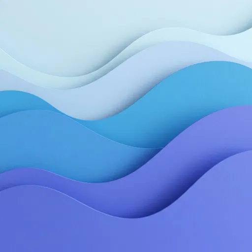 Layered Blue Paper Cut Waves Background