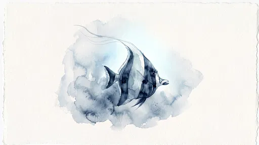Indigo Watercolor Moorish Idol Fish Illustration
