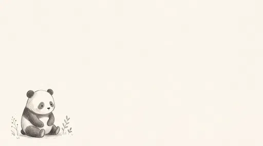 Minimalist Cute Sitting Panda Illustration