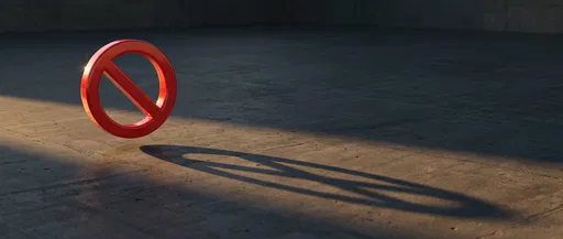 Floating Red 3D Prohibition Sign