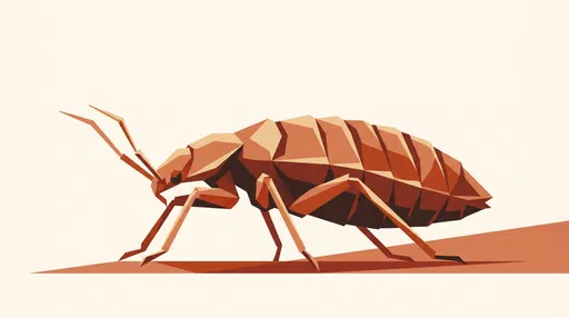 Geometric Terracotta Bed Bug Illustration