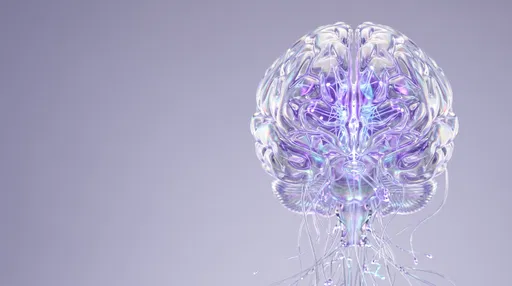 Translucent Iridescent Glass Brain with Neural Network