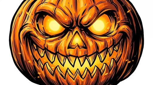 Glowing Comic Style Jack-O'-Lantern Illustration