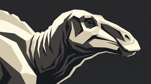 Geometric Edmontosaurus Dinosaur Profile Illustration