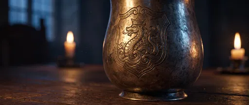 Silver Goblet With Crowned Sea Serpent Crest