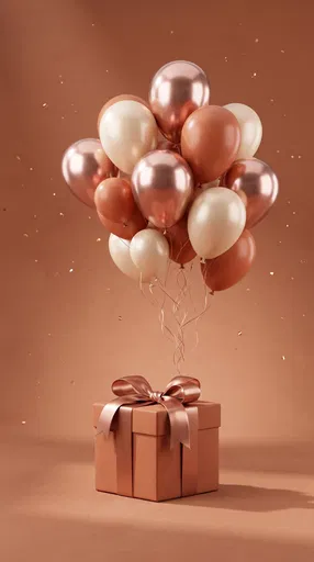 Rose Gold Balloons and Terracotta Gift
