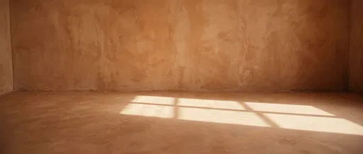Warm Terracotta Plaster Room With Window Light