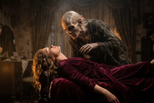 Gaunt Creature Over Sleeping Woman