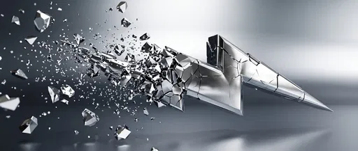 Shattering Chrome Lightning Bolt 3D Render