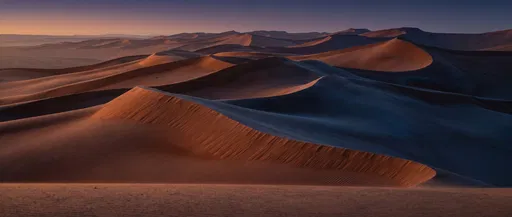 Desert Sand Dunes at Twilight