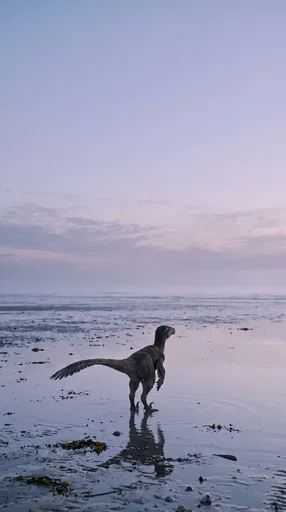 Feathered Raptor on Coastal Tidal Flat