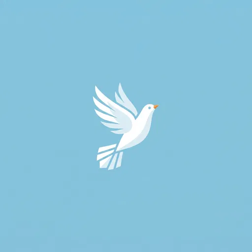 Minimalist White Dove Flying Illustration