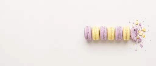 Pastel Lilac and Lemon Macarons Banner