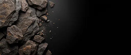 Dark Slate Stones on Black Background