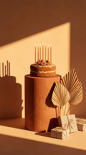 Rustic Fig Birthday Cake on Pedestal