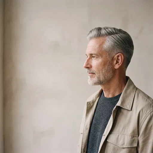 Mature Man Side Profile Portrait